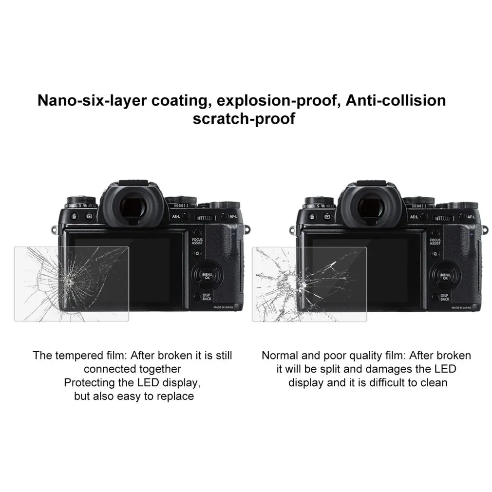Clear LCD Screen Premium Protective Film 8H Premium Tempered Glass Cover Film Suitable For Fuji XT1/XT2/XA3 Camera