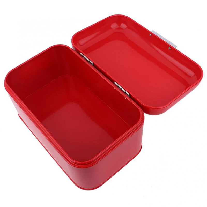 Акриловая коробка сплошной цвет ретро металл Хлебница коробка большой емкости кухня контейнер для хранения-красный