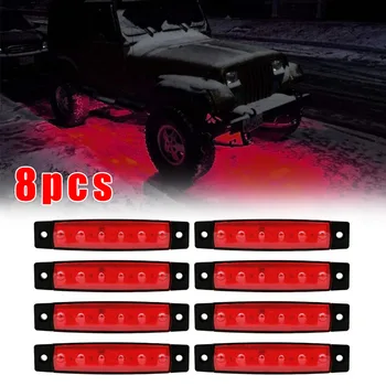 

8pcs 6 LED Rock Light Red Univrsal Underbody Lamp For JEEP RV UTV ATV Lighting Kit Car LED Rock Light Assembly