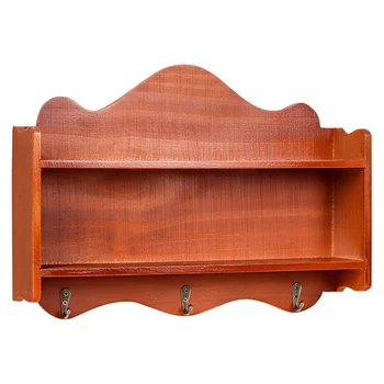 

1Pc Retro Hanger Wall-Mounted Storage Rack for Living Room Brown