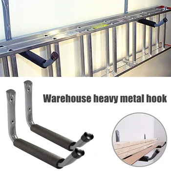 

2pcs Easy Install Wall Mounted Tool Hanging Storage Iron Garage Hooks Utility With Protection Sleeve Bike Diaplay Outdoor Garden