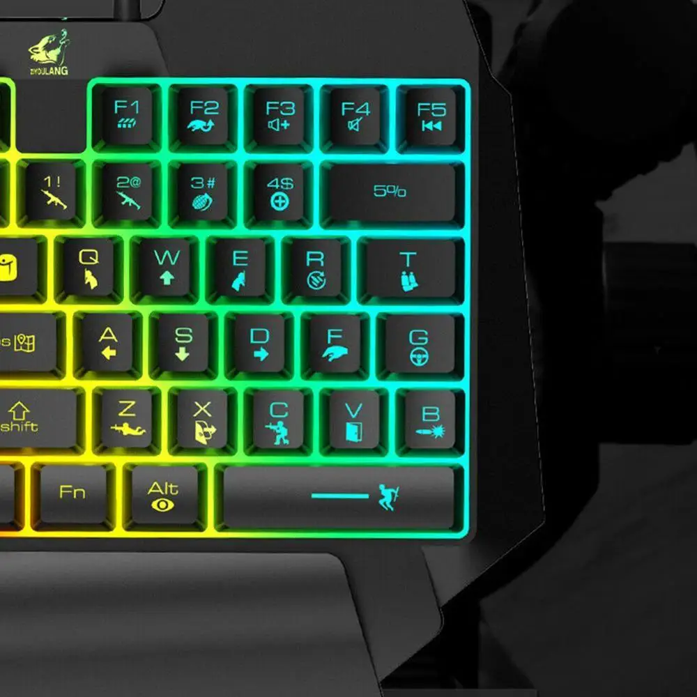 Эргономичная игровая клавиатура с разноцветной подсветкой и