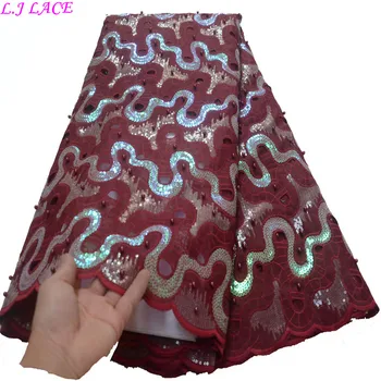 

Wave sequins styles beads sequins cotton material gauze soft lace high quality double organza lace fabrics free shipping laces