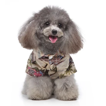 

Dog Clothes Summer Beach Shirt Dog Cute Print Hawaii Beach Casual Pet Travel Shirt Floral Short Sleeve Dog Cat Blouse