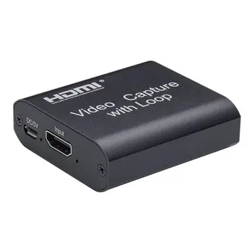 

1080P 4K HDMI Video Capture Device HDMI to USB 2.0 Video Capture Card Dongle Game Record Live Streaming Broadcast Local Loop Out