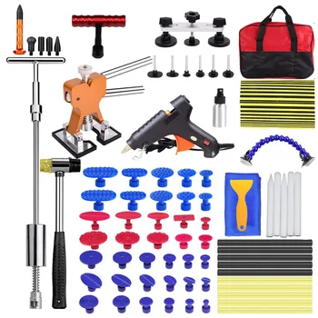 

TOOLS PDR KIT CAR REPAIR DENT PULLER SET REMOVAL TOOL KIT DENT REMOVE SLIDE HAMMER RUBBER TOOL BAG GLUE TABS FOR CAR DENT REPAIR