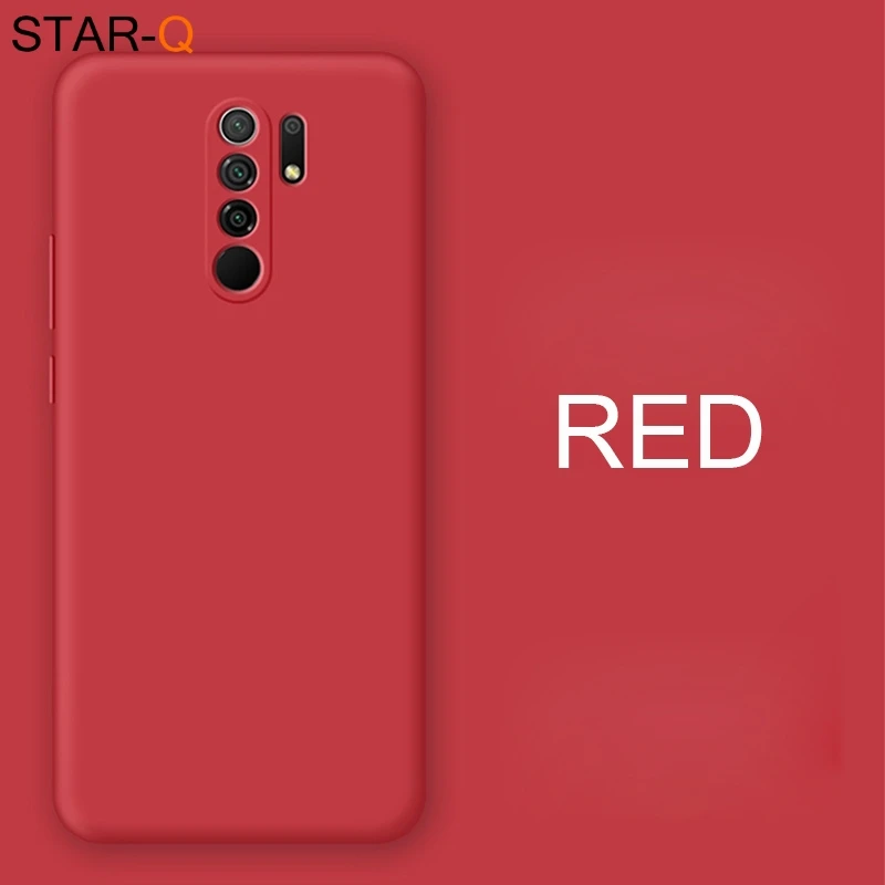 for redmi9 New upgrade full cover camera liquid silicone phone case for xiaomi redmi 9 original soft protective back cover