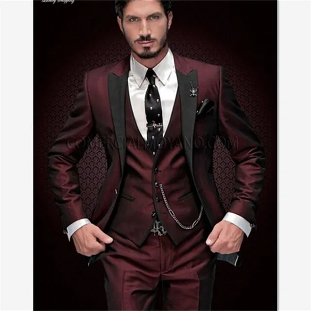 Abito da smoking da sposo di marca VEIANew 2021 abiti da uomo rosso vino su  misura Terno Slim Fit risvolto con visiera Groomsmen abiti da ballo da uomo|Tailor-made  Suits| - AliExpress