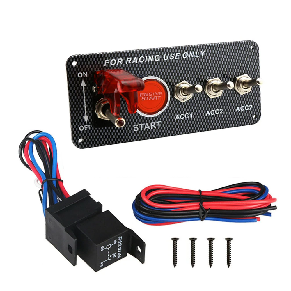 Achetez en gros En Fiber De Carbone Voiture 12v Rouge Led Panneau  Interrupteur à Bascule D'allumage Moteur Démarrage Bouton Poussoir 2  Interrupteur à Bascule Panneau Chine et Panneau D'interrupteur à 10 USD