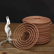 48 шт. x 3 часа благовония Будда индийский настоящий Сандал аромат катушки в помещении буддийский Комаров Репеллент с держателем