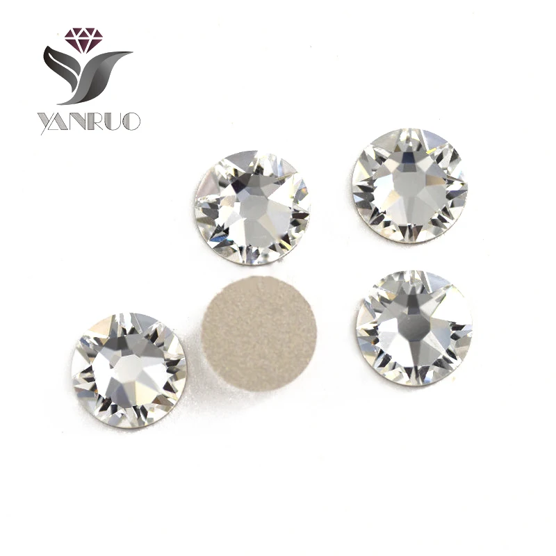 YANRUO 5A Crystal SW Rhinestone все размеры прозрачные стразы без горячей фиксации Кристаллы с плоской задней стороной сверкающие DIY украшения для дизайна ногтей стеклянные стразы