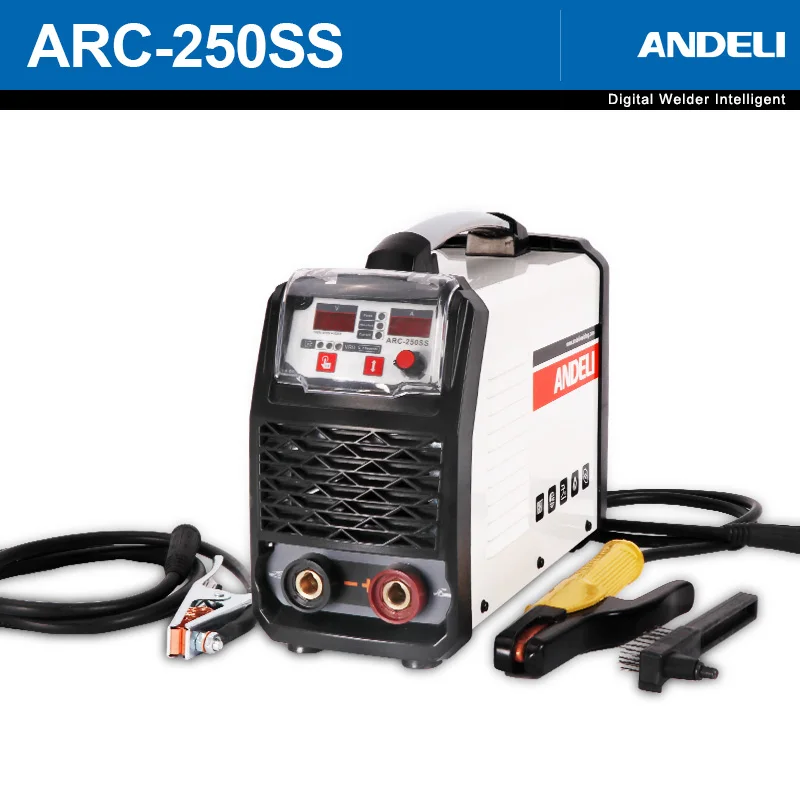 ARC-250SS ANDELI ARC-250 Интеллектуальный портативный однофазный MMA сварочный аппарат двойной/широкий инвертор напряжения сварочный аппарат - Цвет: ARC-250SS