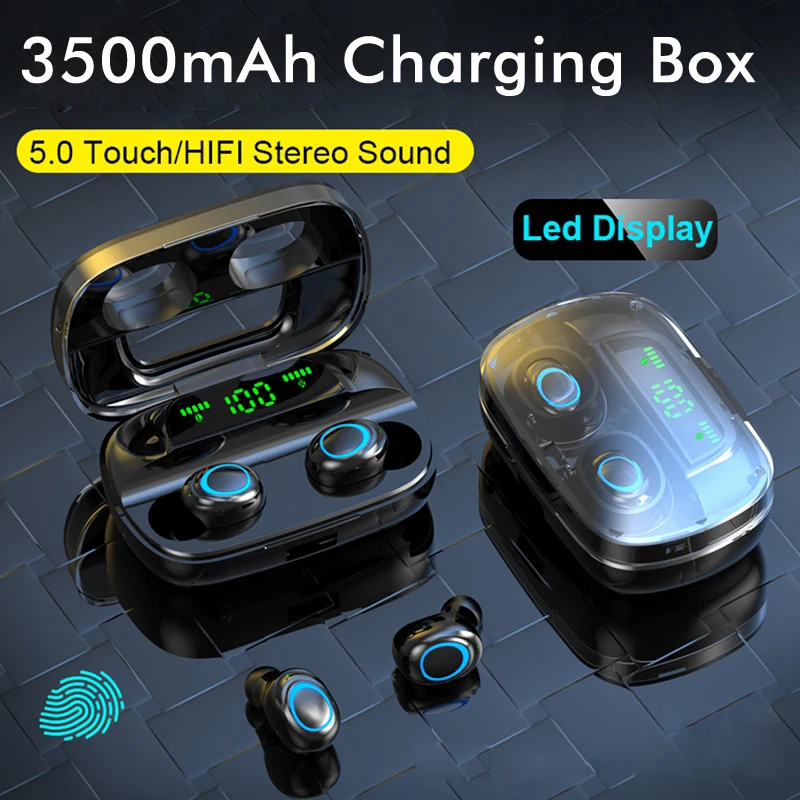 S11 3500 мАч светодиодный Bluetooth Беспроводные наушники TWS с сенсорным управлением