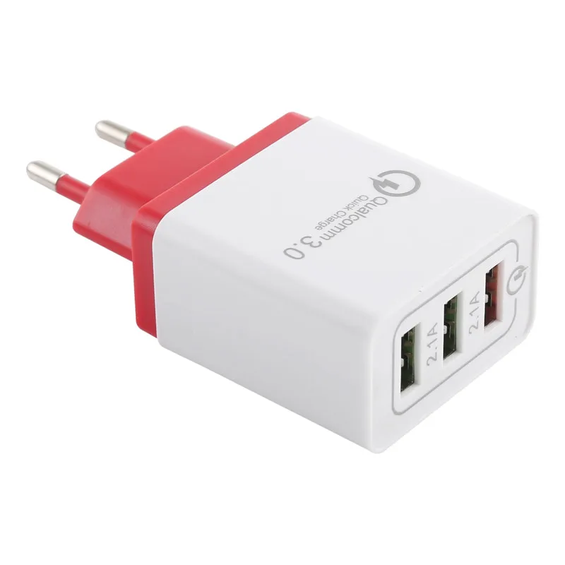 ЕС Plug 3-портовое USB выходное зарядное устройство для телефона для путешествий для Alcatel OneTouch Fierce XL Allura Flint Pop 3 Star 4G Up Flash 2 Idol 3C - Тип штекера: Red 3USB