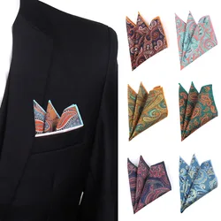 Mouchoir Paisley en Polyester tissé pour hommes et femmes, serviette de poitrine, poche carrée décontractée, pour Business, mariage 