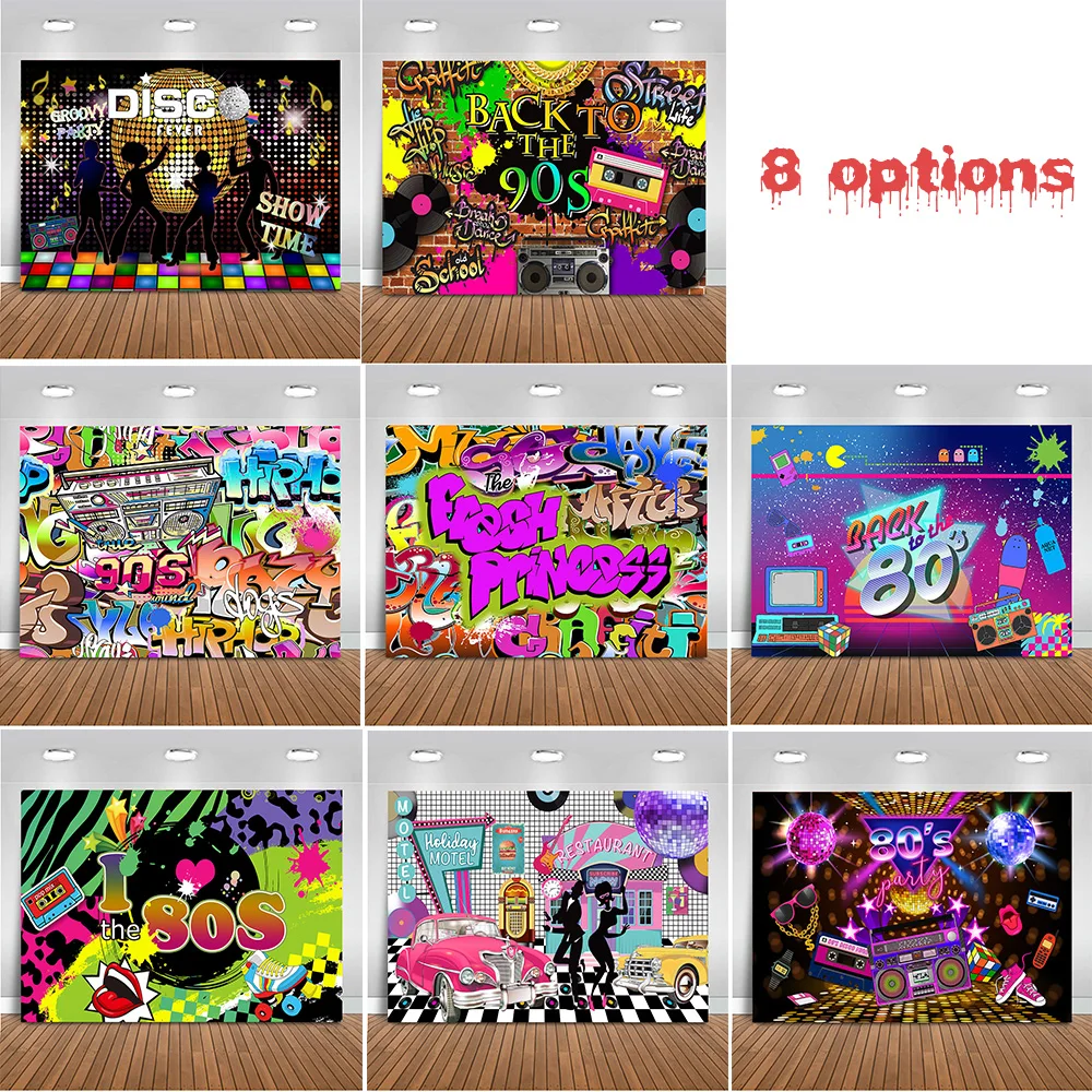 80s 90s Fete Photographie Toile De Fond Hip Hop Disco Theme Retro Style Photo Arriere Plan Adulte Anniversaire Banniere Neon Photobooth Accessoires Aliexpress