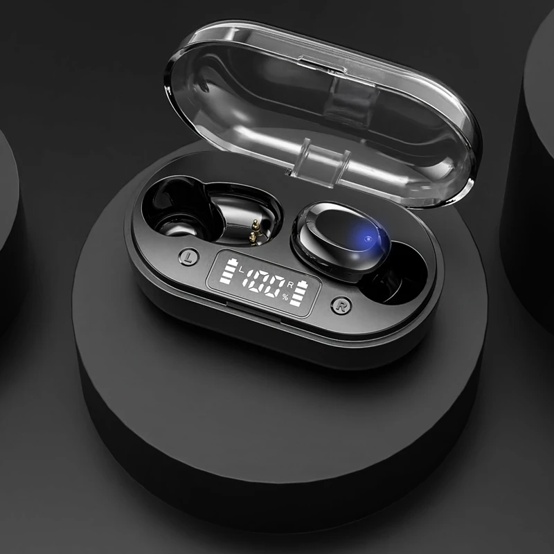 T6 In Ear Contact Digital Display Mini Headphone TWS Wireless Bluetooth 5 0 Earphones Waterproof