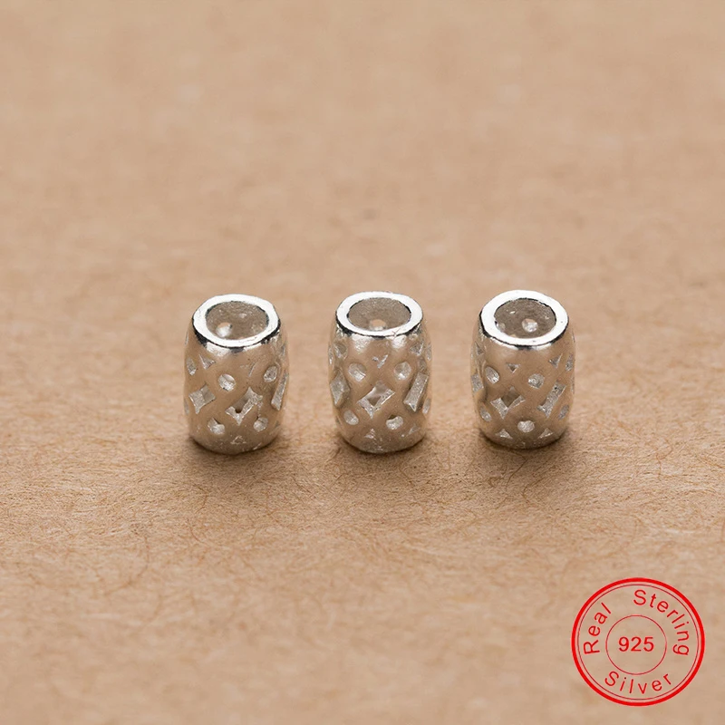 

UQBing Original 100% 925 Sterling Silver Hollow Infinity Pattern Beads Handmade Craft Jewelry Findings