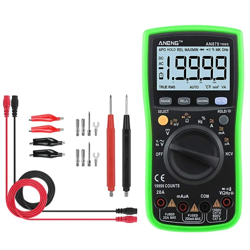 

EASY-ANENG AN870 Digital Multimeter 19999 Counts True Rms Multimeter Transistor Tester Profesional Capacitance Meter