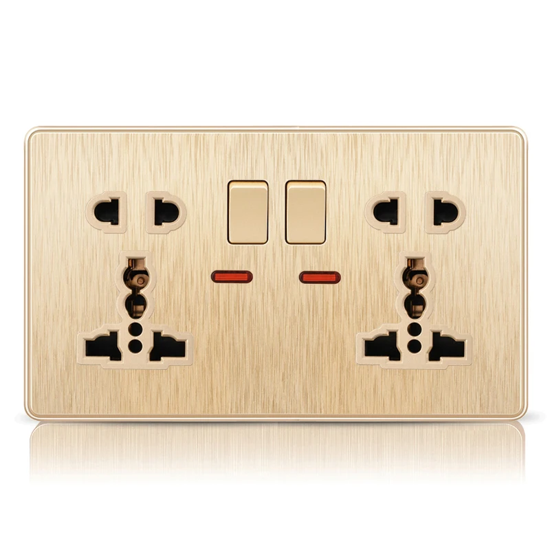 Atlectric Международный разъем 3 отверстия 5 отверстий многофункциональный настенный, мощность светодиодный индикатор электрической розетки
