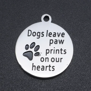 

5pcs/lot 100% Stainless Steel Dog Paw Charms Pendants Wholesale High Polish Charms Top Quality Bracelets Pendants