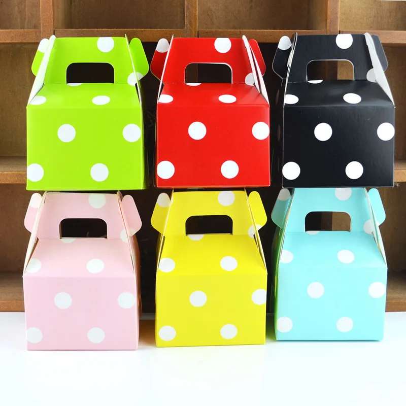 

10pcs Creative Polka Dot Storage Bag Cute Multi-function Paper Boxes Stationery Supplies Desk Accessories Candy Gift Boxes
