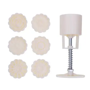 

3d Mid-autumn Moon Cake Mould Rose Flowers Plastic Cake Mold Snowy Bean Hand Diy Mung Cake Accessories Moon Baking Pressed K9V6