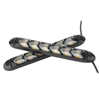 

Car Daytime running lights Lights LED Turn Signal Lights 6 LED 5000-6000K Light Strip Daytime White+Yellow Universal