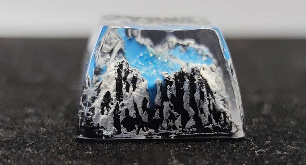 Customized Mount Fuji Snow Mountain Resin Keycaps For Cherry Switch Mechanical Keyboard SA R3 Profile Backlit Luminous Key Cap pink computer keyboard