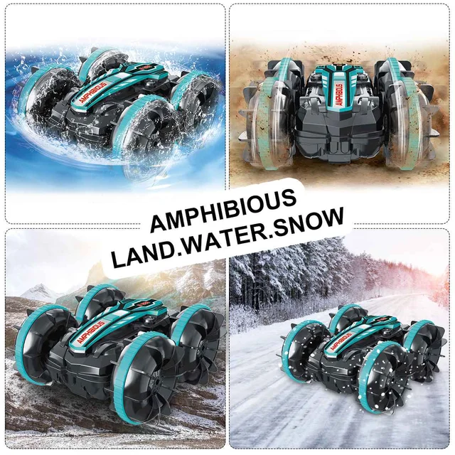 4Wd RC Car Toys Amphibious Vehicle Boat Remote Control Drift Cars RC Gesture Controlled Stunt Car Toy For Kids Adults Children 2