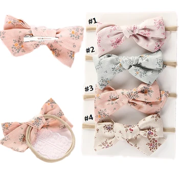 

Baby Girl Hair Accessories Bows Nylon Headbands Baby Hairpins Print Headband For Children Hair Clips For Girls Elastic Hair band