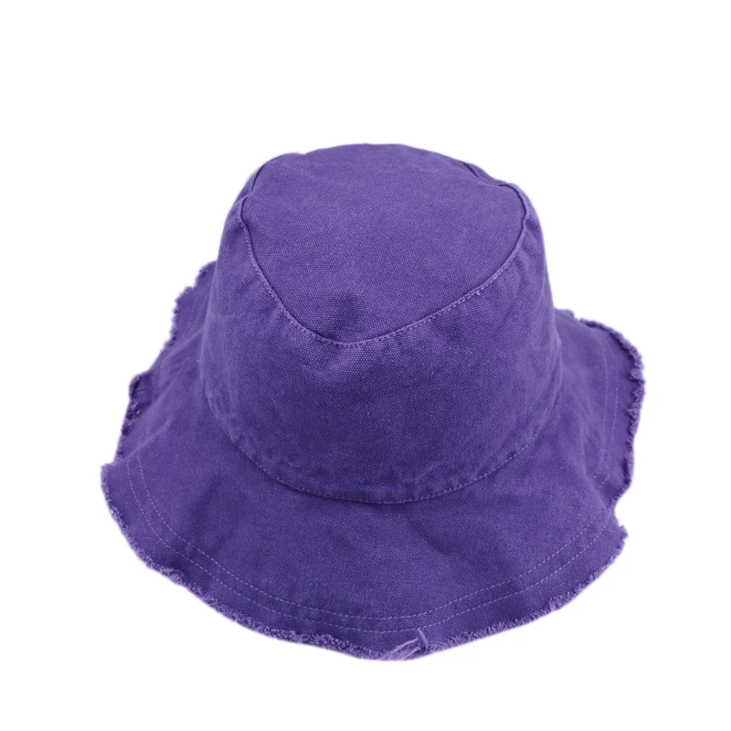 Purple Панамы Женские однотонные Винтажные Солнцезащитные затененные летние пляжные женские шляпы простые Harajuku модные шикарные универсальные для отдыха рыбацкие - Цвет: Purple