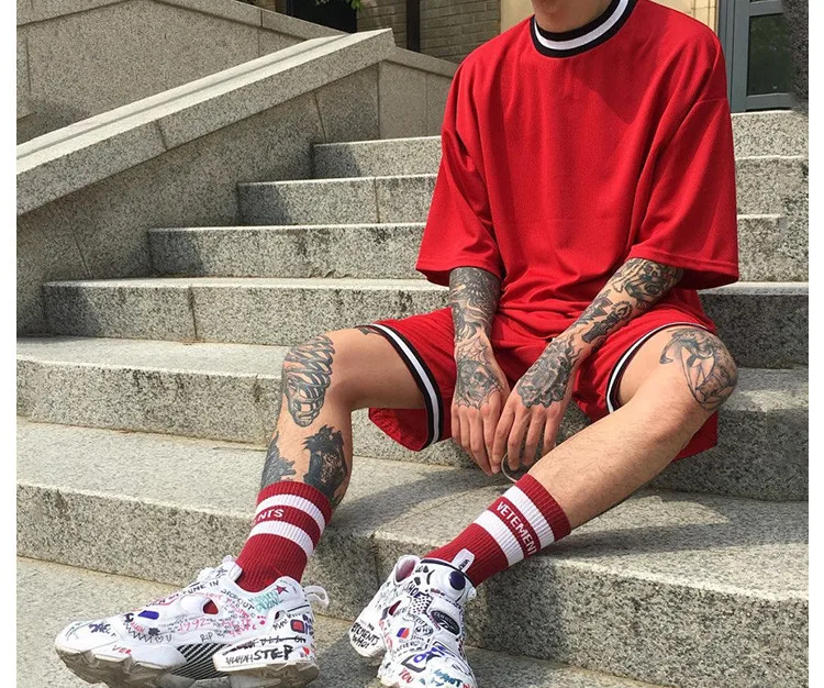 Men Drawstring Casual Joggers Loose Summer Shorts High Quality Hip Hop Streetwear Solid Elastic Waist Cotton Mens Beach Shorts
