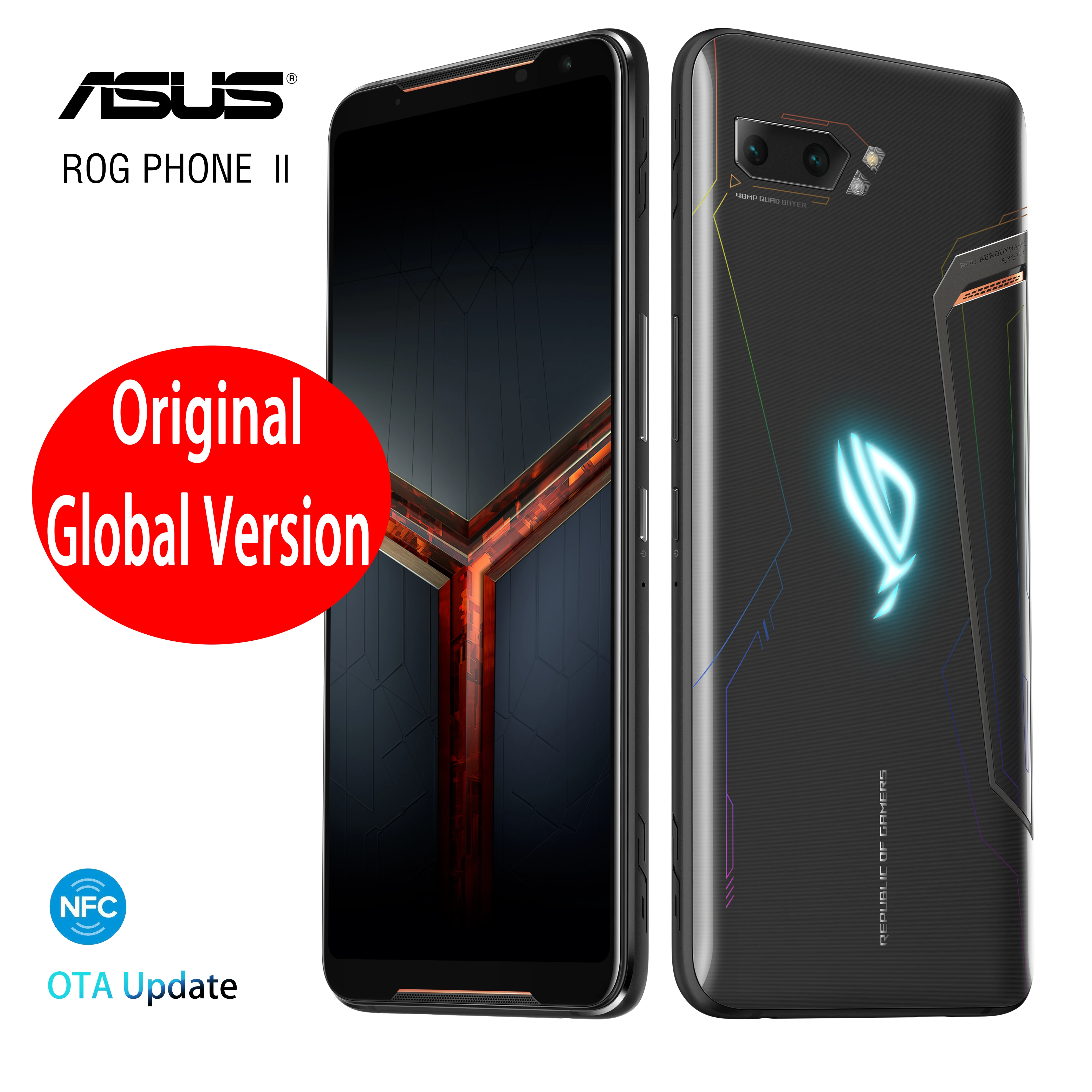  Global Version ASUS ROG Phone 2 Gaming Phone 128GB ROM 8GB RAM ZS660KL OTA Update Snapdragon 855 Pl