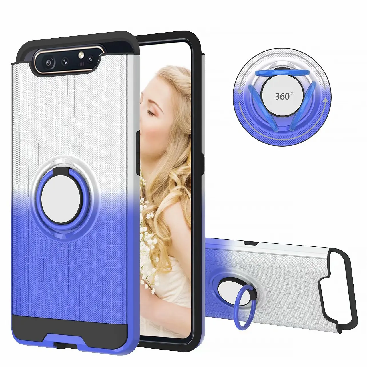 360 ° вращающийся кольцевой чехол для samsung Galaxy A20 A30 A40 A50 A505 A30S A50S A70 A80 A90 A10s противоударный 2 в 1 чехол для телефона