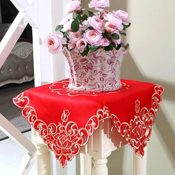 

Wedding Decoration Tablecloth Red Festive Table Runner Embroidery Table Runner Wedding Embroidered Tablecloth