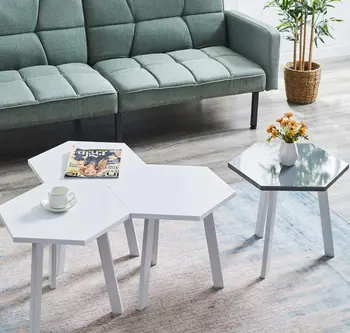 

Creative Coffee Nest Table Hexagon Tea Table Splicing End Table For Wooden Splicing Table Office Living Room Furniture