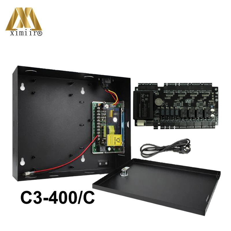 Network Intelligent four doors Acess control Panel Kits C3/400 with power supply 