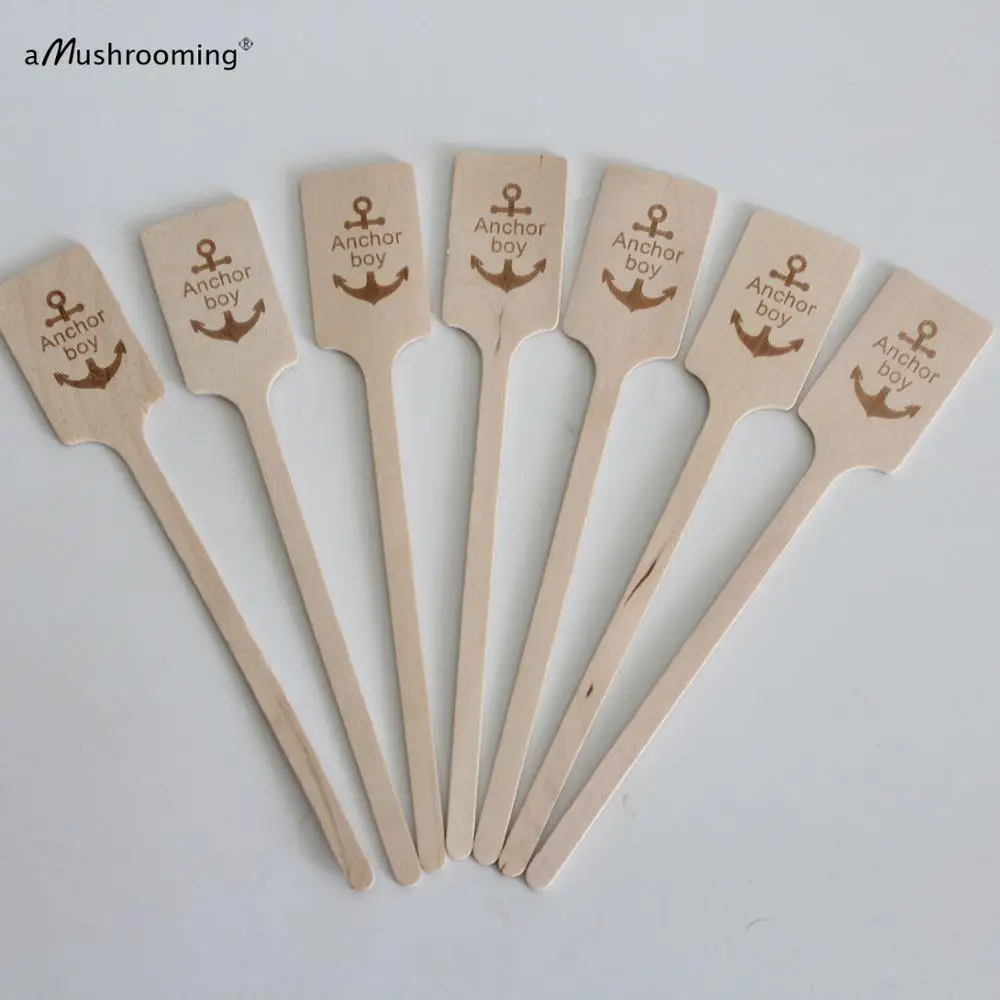 50x anchor boy Custom Stir Sticks for birthday Cocktails Monogram Drink Stirrers Swizzle Baby Shower | Дом и сад
