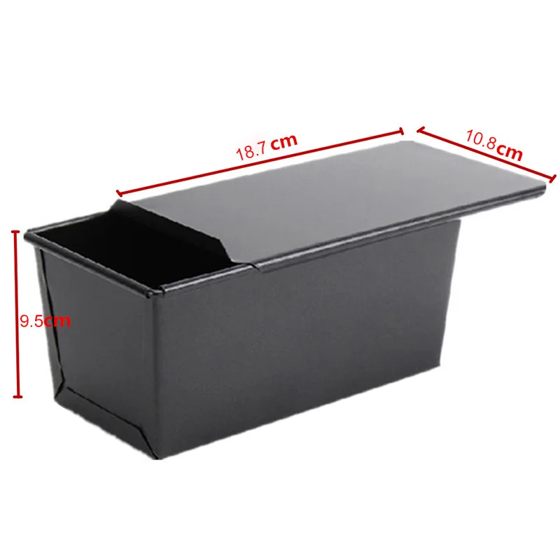 1pc18.7x10.8x9.5см черный ящик для хлеба с крышкой антипригарный прямоугольный булочек