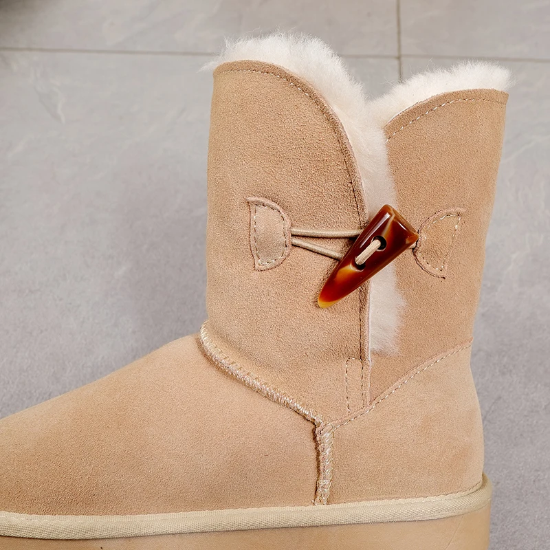 Women's Australia Classic Snow Boots Real Leather Natural Fur