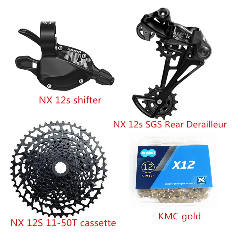 SRAM NX 1x12S 12S комплект для велосипеда MTB велосипед рычаг переключения SGS задний переключатель кассета NX цепь sunracing CSMZ91X KMX цепь - Цвет: 3