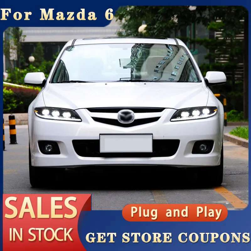 

For Mazda 6 Head light Axela DRL Day Running Light Head Lamp LED Bi Xenon Bulb Fog Lights Tuning Car Accessory
