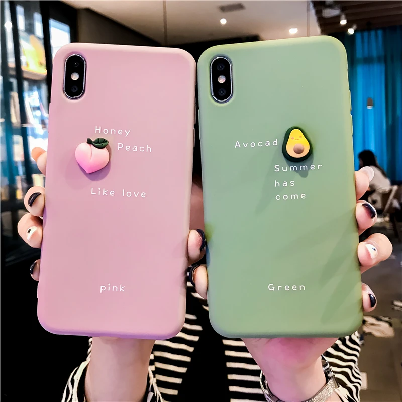3D фруктовая кукла чехол для huawei P30 Pro P20 Lite милый персиковый оранжевый авокадо матовый чехол для huawei mate 20 Lite mate 10
