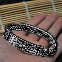 Настоящий 925 пробы, серебряный браслет для мужчин и женщин, винтажный панк-рок, цепочка с проволочным кабелем и браслеты, тайские серебряные ювелирные изделия, новинка