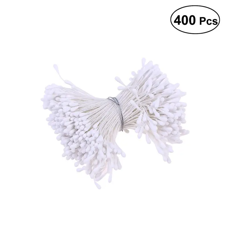 White 400 шт./компл. цветок Искусственные тычинки жемчужные цветочные тычинки-цветочниц на свадьбе, для изготовления украшение для альбома - Цвет: White