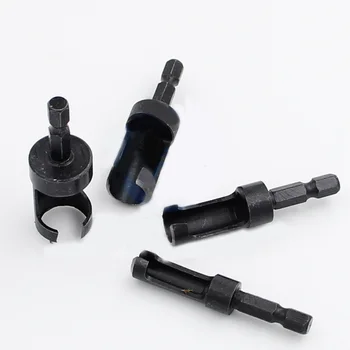 

Black Hex Handle Cork Extraction Drill Bit Black Tube Carpentry Craft Cork Extraction Steel Carbon Hole Drill Tool 4pcs