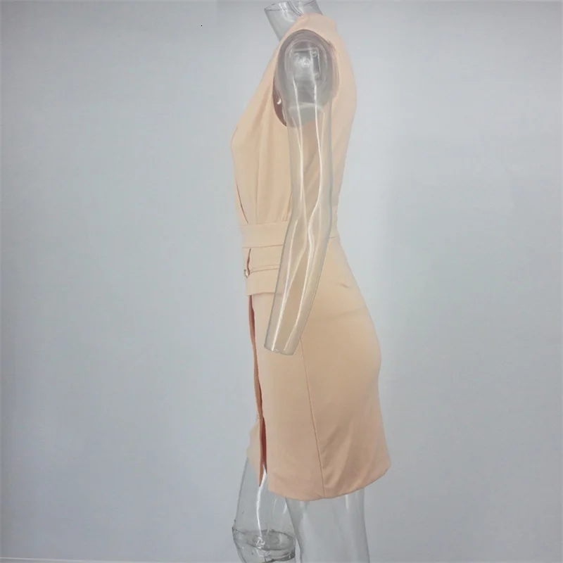 Ohvera офисное женское платье-Блейзер, женское мини Повседневное платье с v-образным вырезом, облегающее летнее платье Vestidos