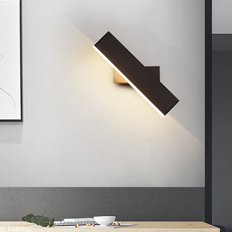Indoor Led Wall Lights With Switch Fashion 7w White Black Wall Lamp