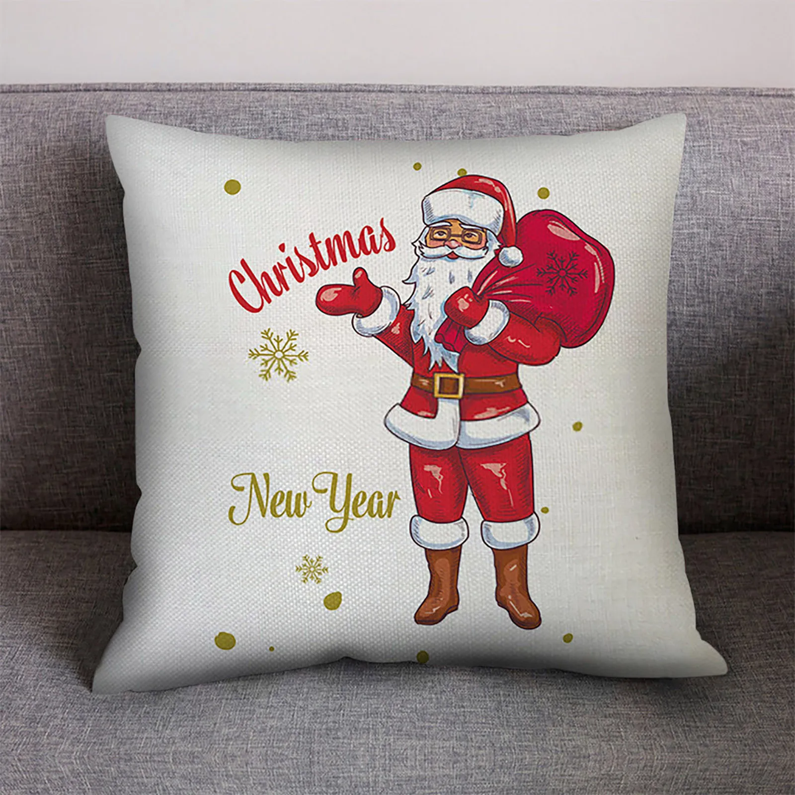 

Christmas Peach Skin Pillowcase Christmas Decorations For Home Navidad Decor Santa Claus Elk Pattern Happy New Year Xmas Party